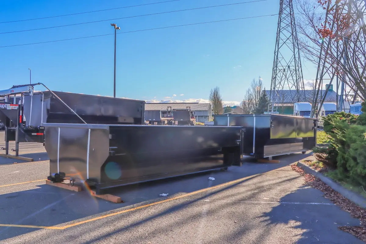 Roll-off dumpster ready for waste disposal at job site for Estate Cleanout Dumpster Rental in North Bay Village
